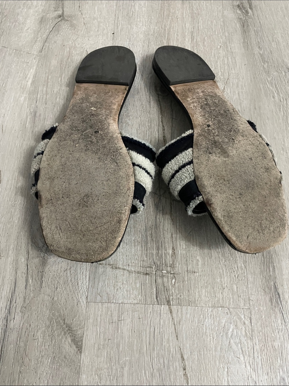 Tory Burch Black & White Logo Strap Slide Sandals size 10 - Picture 4 of 7